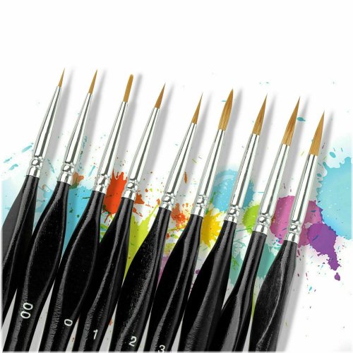 FineWeave Miniature Brush Set with Weasel Hair for Precision Art and Detailing