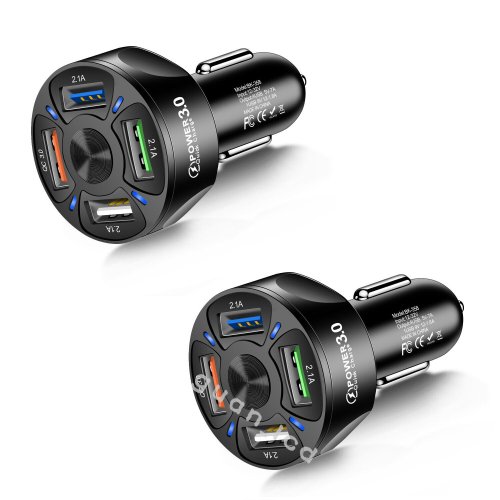 SuperCharge 4-Port Car Adapter with LED Indicator