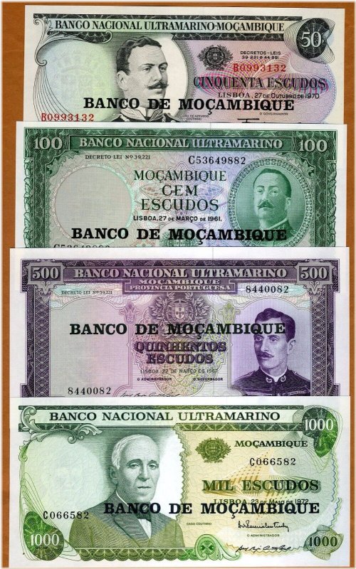 Mozambique Escudos Paper Money Set