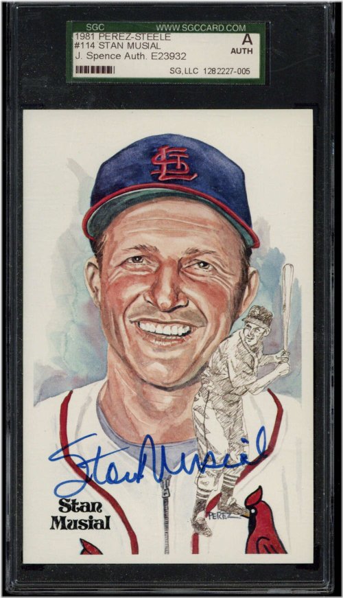 Stan Musial 1981 Perez-Steele Autographed JSA Slabbed Memorabilia