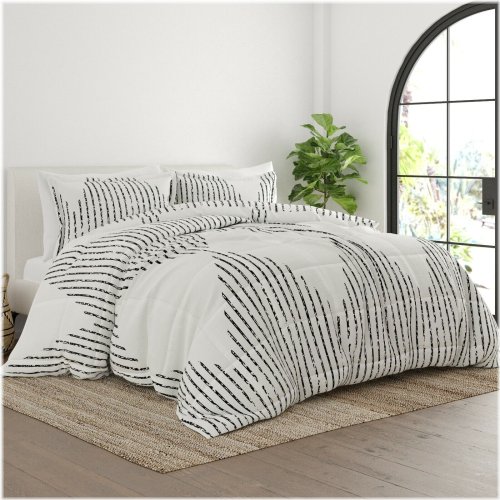 Gray Diamond Stripe Comforter Set