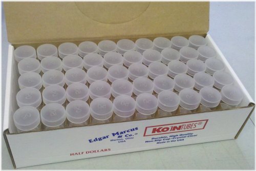 Half Dollar Coin Storage Tubes for JFK, Kennedy, and Franklin Silver Coins