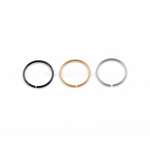 Gold-Plated Seamless Nose, Ear, and Tragus Ring Set in Steel