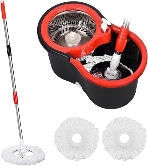 SpinClean Pro Mop System with Rotating Head and Microfiber Spinning Heads