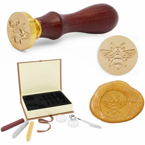 Beehive Impressions: Wax Seal Kit with Bee Design (7 Pieces)