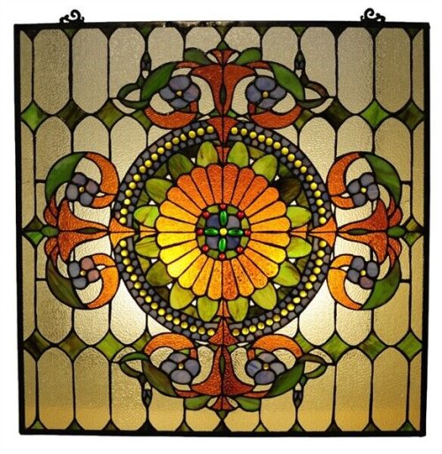 Mission Tiffany Glass Art Panel