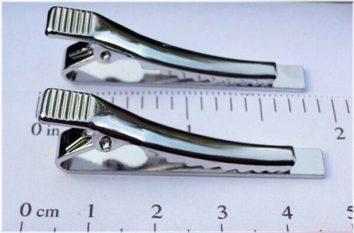 Rhodium Silver Tie Bar Clip