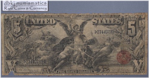1896 $5 Educational Silver Certificate - Fr 269 - AG/G - About Good to Good