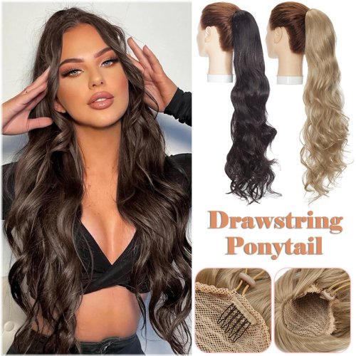 Cascading Curls Drawstring Ponytail Extension