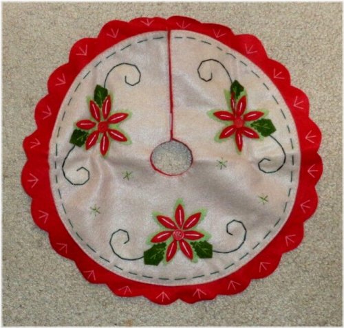 Poinsettia Applique Mini Tree Skirt