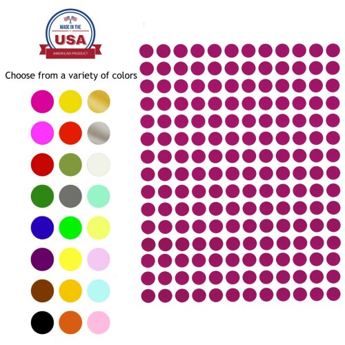 Colorful Dot Coding Stickers - Small Round Labels (1/4 inch / 8mm)