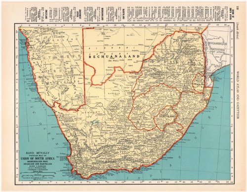 African Cartographic Treasures: 1937 Vintage Map of South Africa