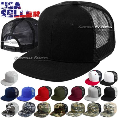 Solid Snapback Mesh Cap for Men