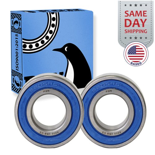 Rubber Sealed Ball Bearings (2 Pack) - 25x52x15 Size