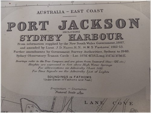 Sydney Harbour Antique Navigation Chart