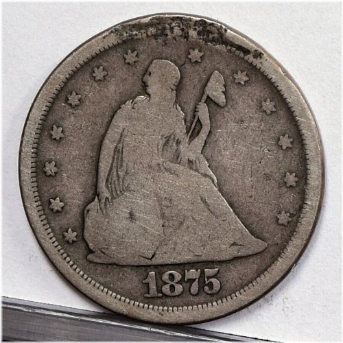 1875-S Twenty Cent Piece - VG Details, Damaged