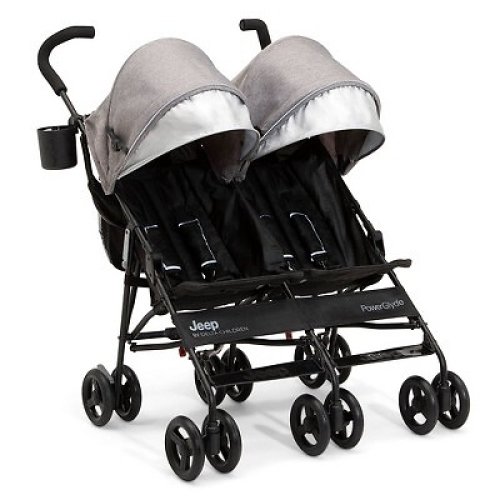 Jeep PowerGlyde Side-by-Side Double Stroller - Gray