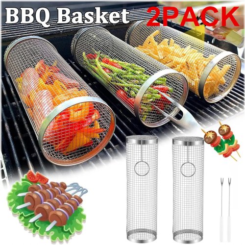 Grill Master Duo Rolling Basket Set