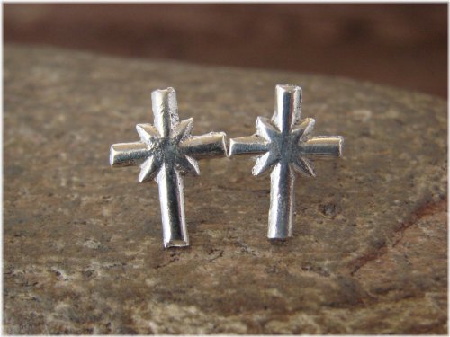 Navajo Sterling Silver Cross Earrings