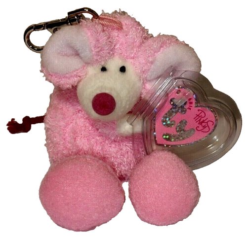 Pink Ratzo Key Clip Plush Toy by Ty