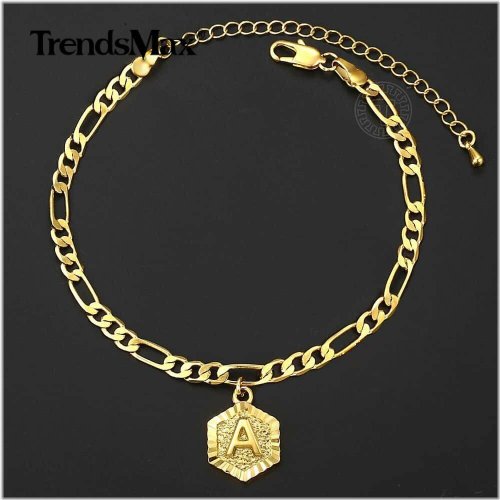 Golden Initial Anklet