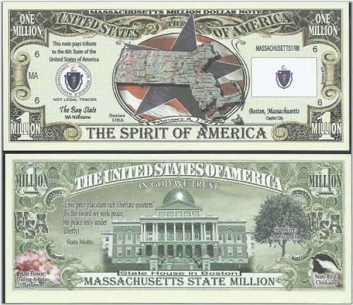 Massachusetts State Collection of 500 Patriotic Paper Souvenirs