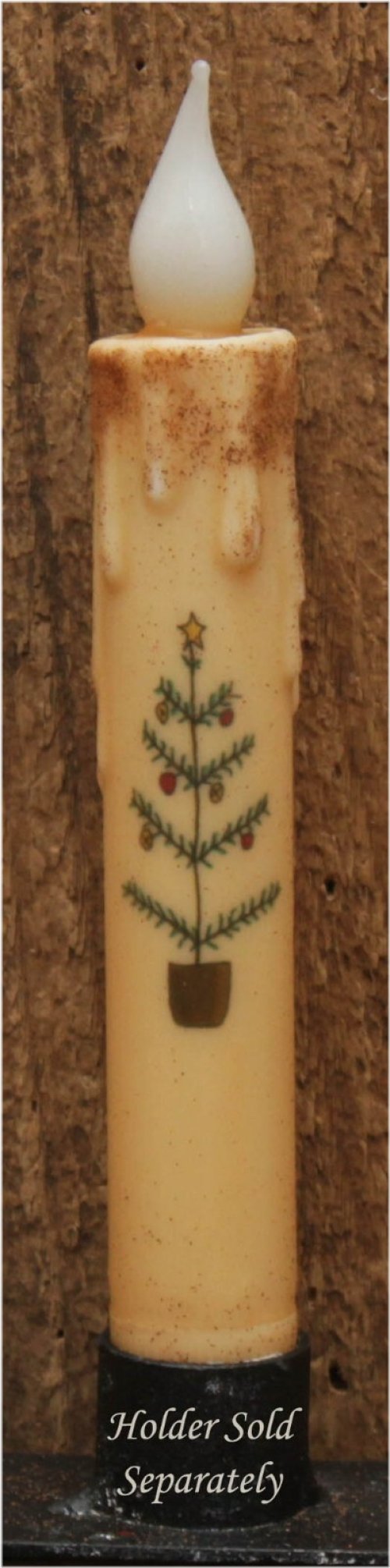 Vintage Feathered Taper Candle with Timer