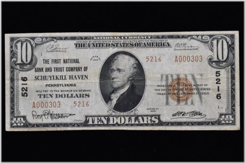 Schuylkill Haven Series 1929 $10 National Bank Note