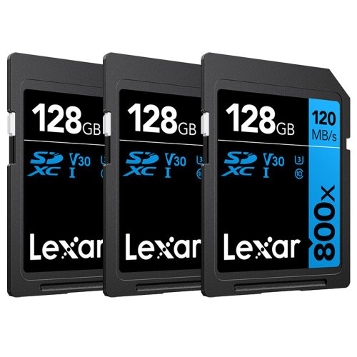 Lexar Blue Series 128GB Memory Card Triple Pack