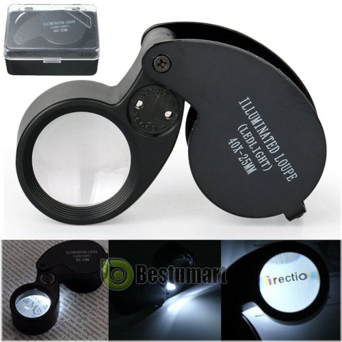 Crystal Clear Jewelers' Magnifying Glass with LED Light