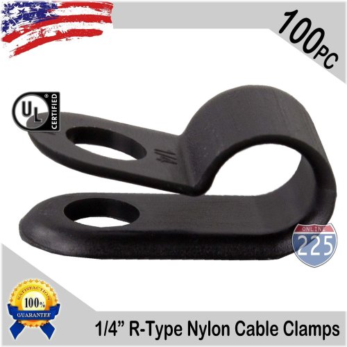 Black Nylon Cable Clamps - 100 Pack