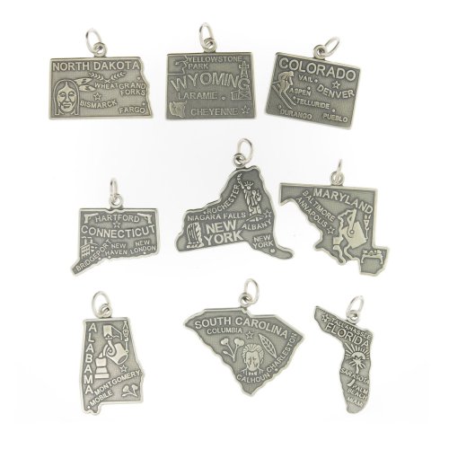 State Pride Sterling Silver Charms