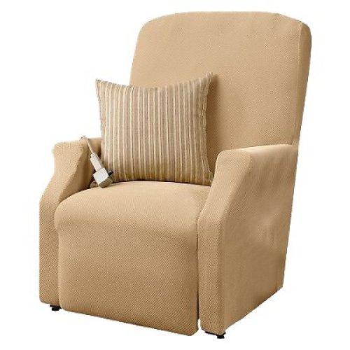 Stretch Pique Recliner Cover in Cream