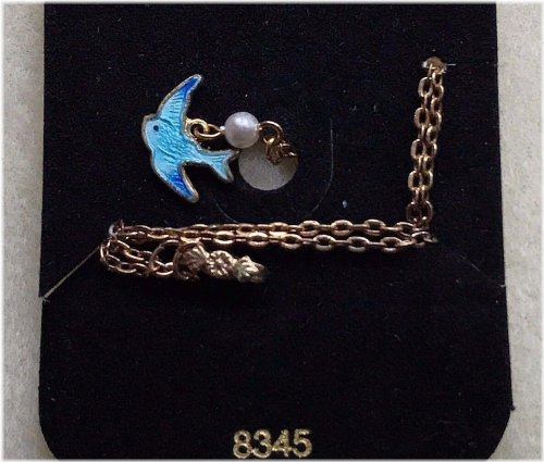 Enamel Blue Bird Pendant