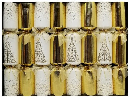 White and Gold Luxury Holiday Favors