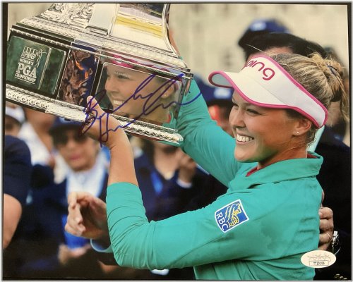 Brooke Henderson Autographed Women's PGA Championship Trophy Photo