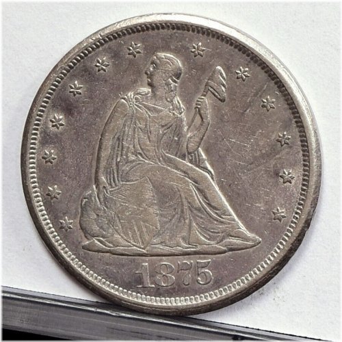 1875-CC Twenty Cent Piece - XF Details, Cleaned (#53548-L)