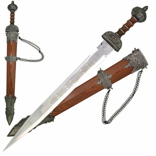 Roman Gladius Replica Sword with Wood Grain Scabbard