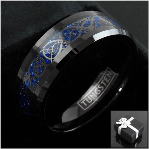 Midnight Dragon Tungsten Ring