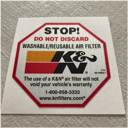 Air Filter Alert Decal - Brushed Aluminum Finish