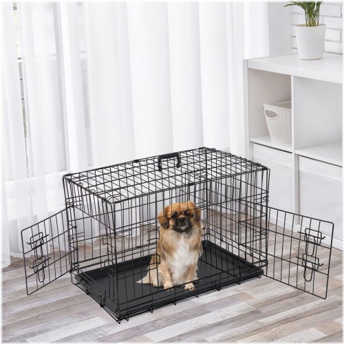 Canine Haven - Double Door Metal Crate for Your Furry Friend