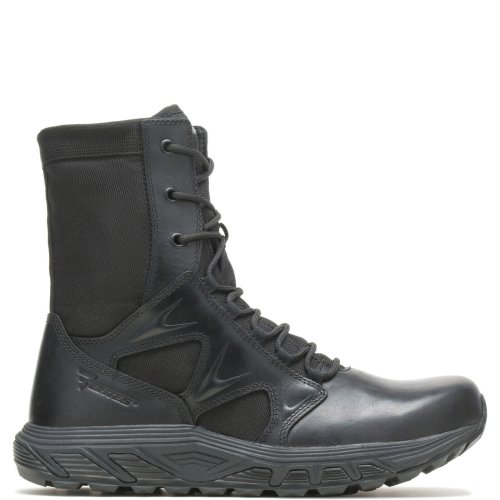 Rush Tall Zip Black Leather Lace-Up Boots