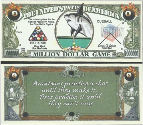 Pool Shark Million Dollar Novelty Bill Set