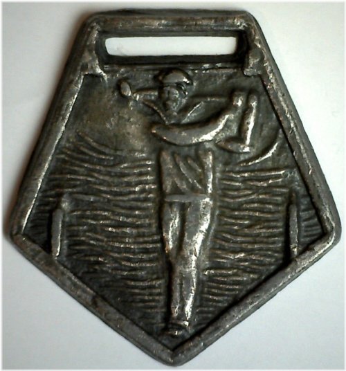 Silvertone Golf Medal Key Fob