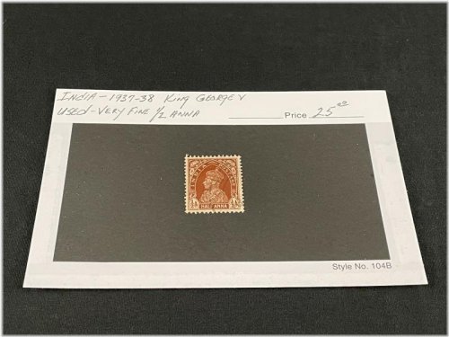 King George VI 1/2 Anna Stamp from British India (1937-1938)
