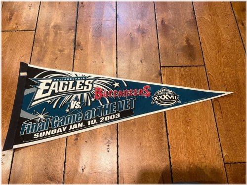 The VET Showdown: Eagles vs Buccaneers Vintage Football Pennant (2003)