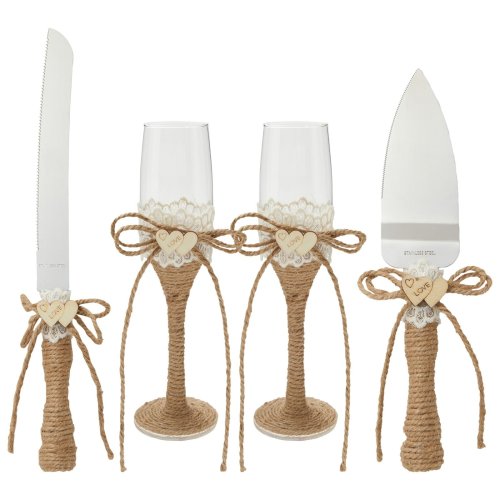 Rustic Celebration Cutlery and Glass Set