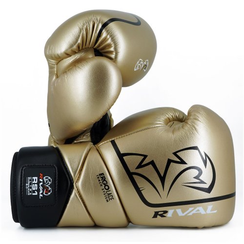 Gold Lace-Up Sparring Gloves - RS1 2.0 Ultra Pro by Rival Boxing