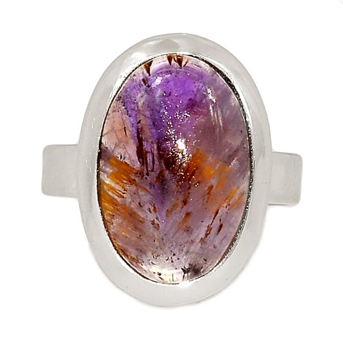 Cacoxenite Super 7 Sterling Silver Ring