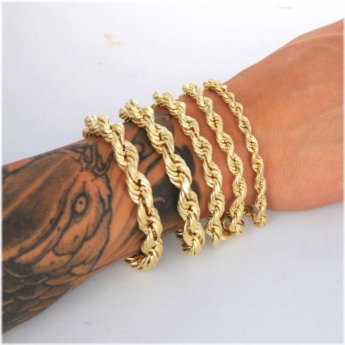 Golden Rope Diamond Cut Bracelet